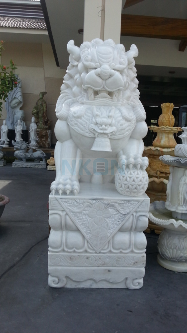Chinese guardian lion / Fu dog - Marble - 220cm