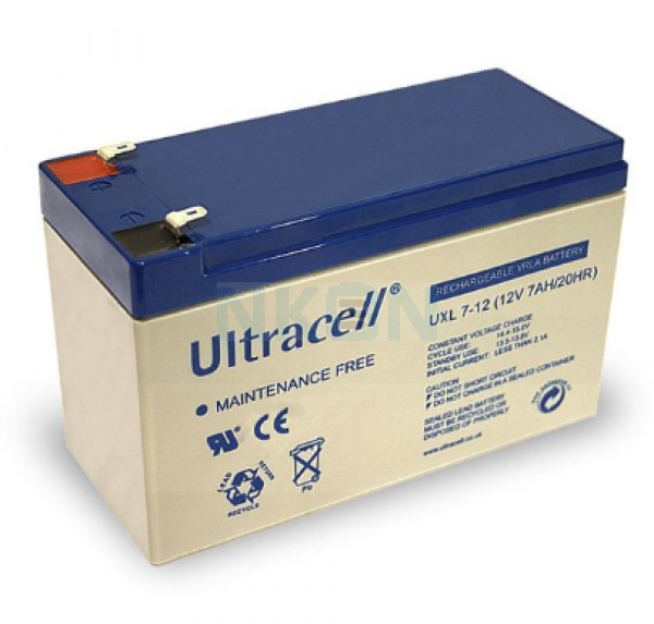 Ultracell UXL7-12 Long life 12v 7Ah Lead acid battery