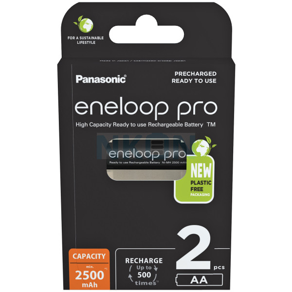 2 AA Eneloop Pro - Cardboard package - 2500mAh