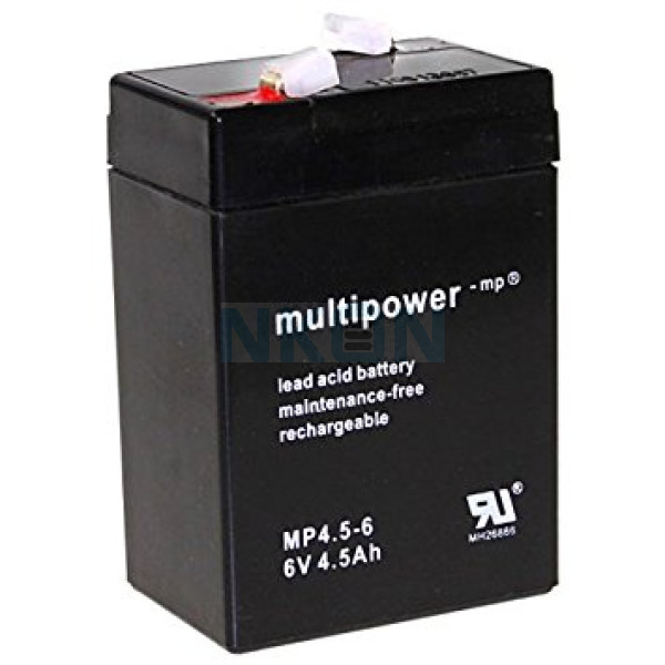 Multipower 6V 4.5Ah lead acid (4.8mm)