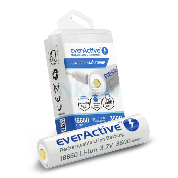 EverActive micro USB 18650 3500mAh (protected) - 7A