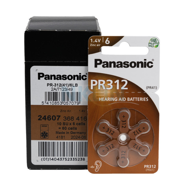 60x 312 Panasonic hearing aid batteries