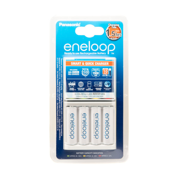 Panasonic Eneloop BQ-CC55 battery charger + 4 AA Eneloop (1900 mAh)