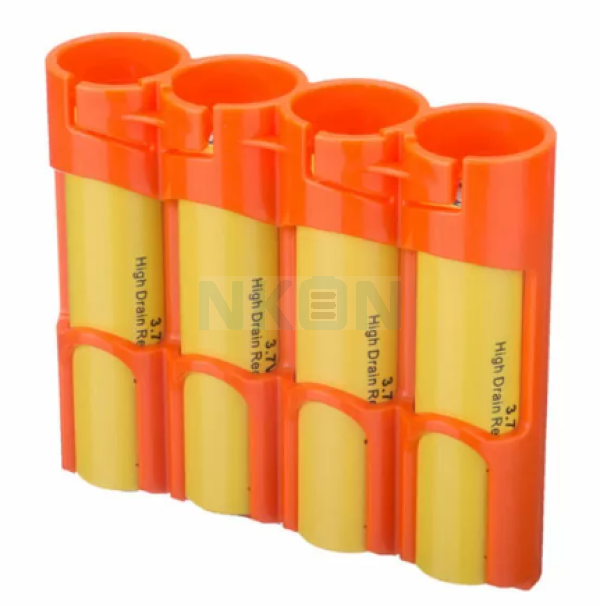 4x 18650 Powerpax Battery case - Orange