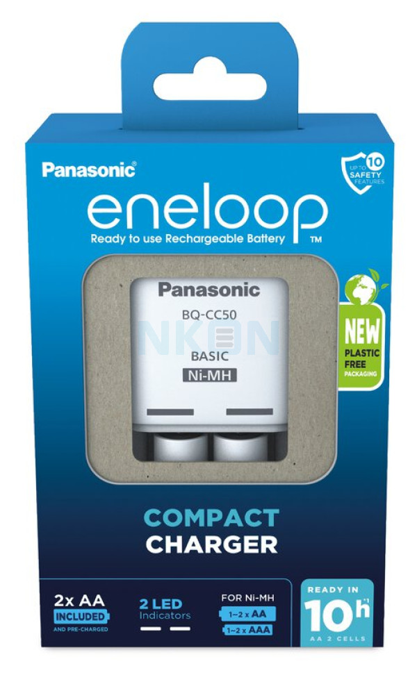 Panasonic Eneloop BQ-CC50E Advanced battery charger + 2AA Eneloop (2000mAh) (carton packaging)