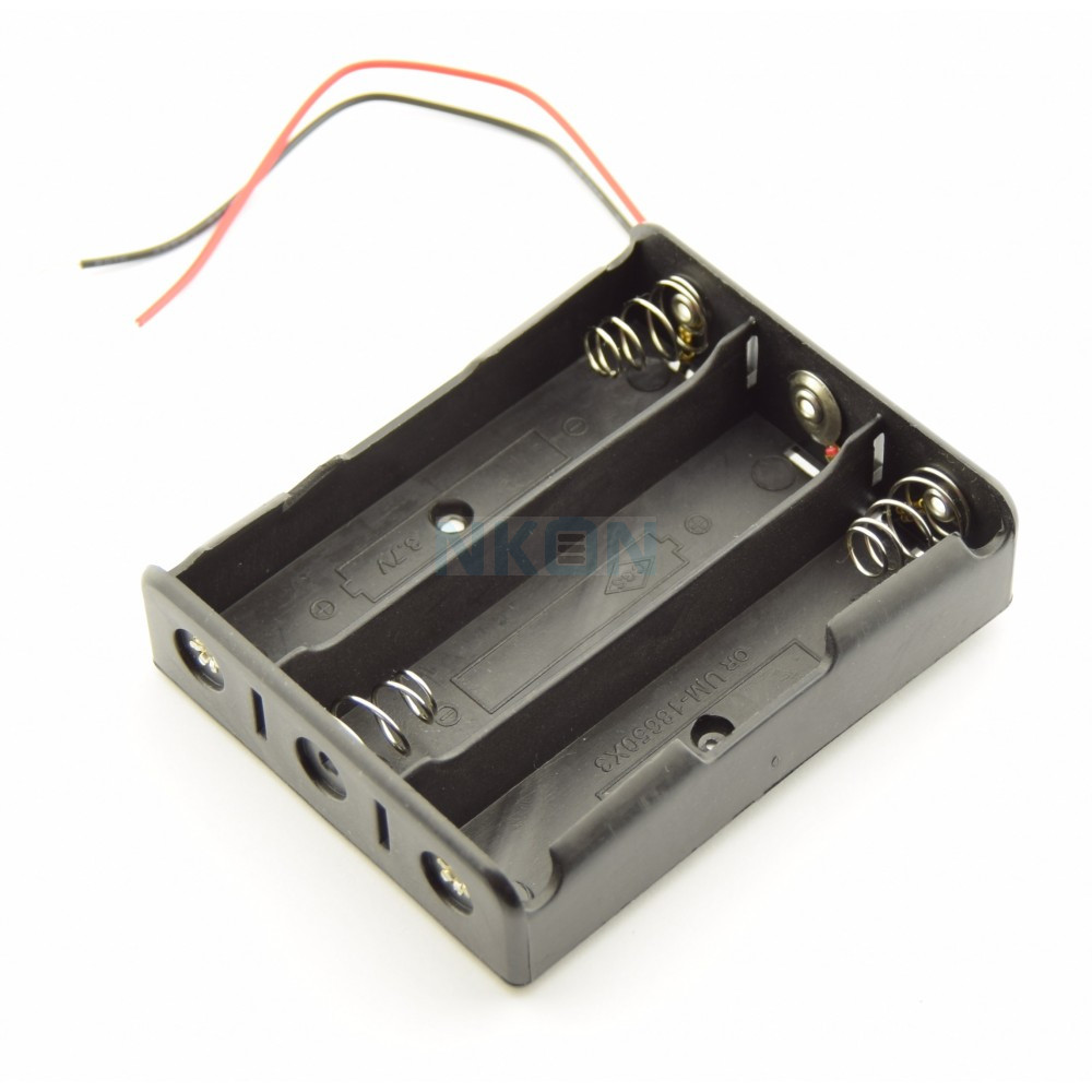 3x 18650 Battery Holder With Wires 18650 Battery Cases Battery