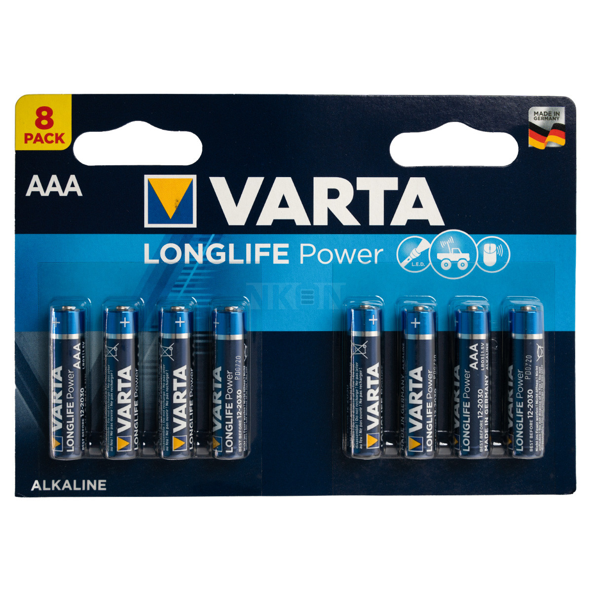 8 AAA Varta Longlife Power - 1.5V - AAA - Alkaline - Disposable