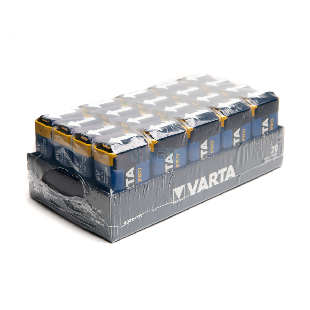 Pack of 20 Varta Industrial 9V 6LR61 alkaline batteries