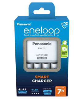 Panasonic Eneloop BQ-CC17E Advanced battery charger + 4 AA Eneloop (2000mAh) (carton packaging)