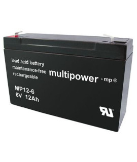Multipower 6V 12Ah lead acid (4.8mm)