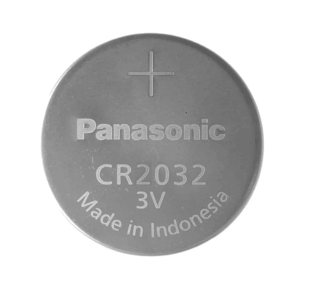 CR-2032/VCN, Panasonic CR2032 Button Battery, 3V, 20mm Diameter