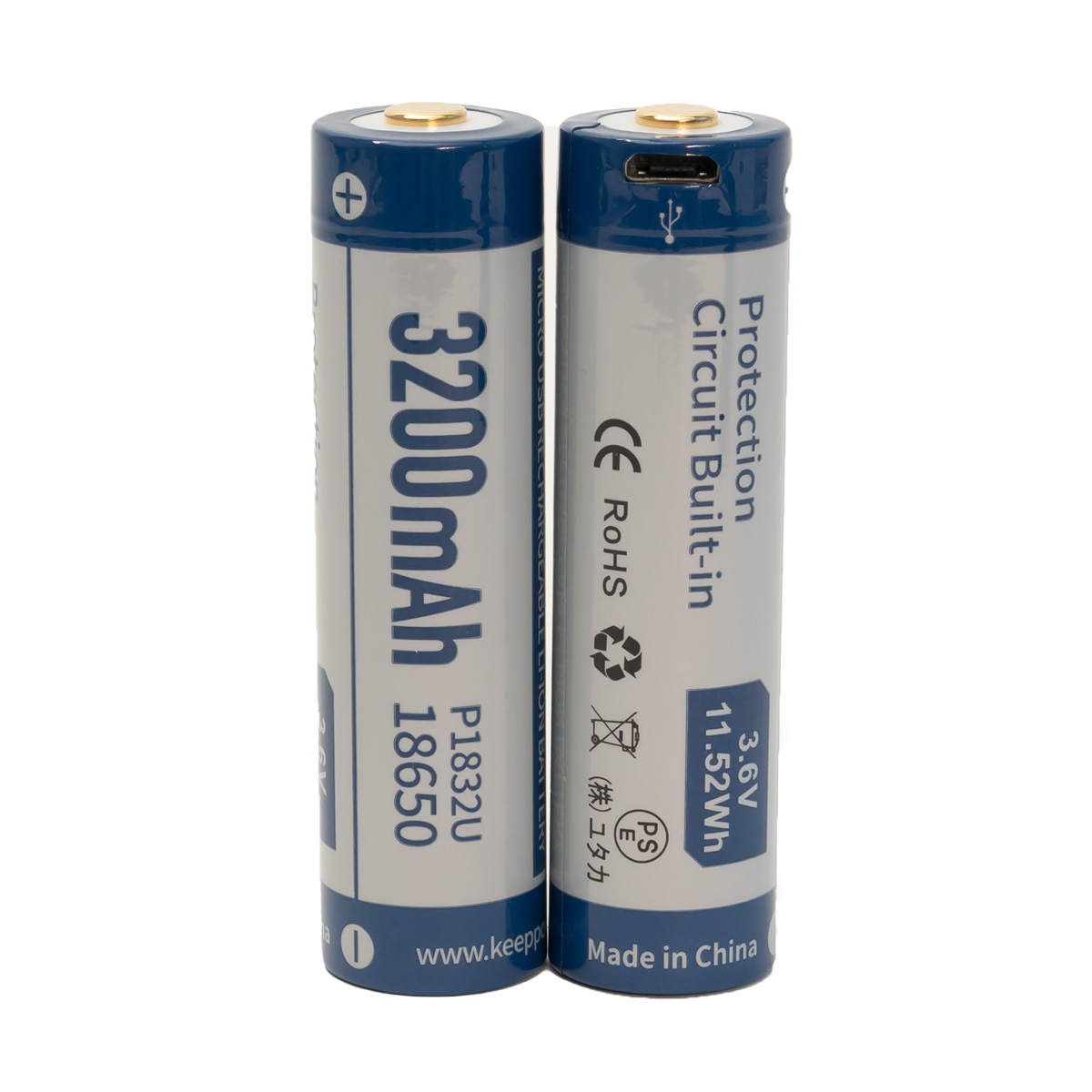 Batterie accumulateur Armytek PANASONIC 3200 mAh 18650 Li-ion protégée