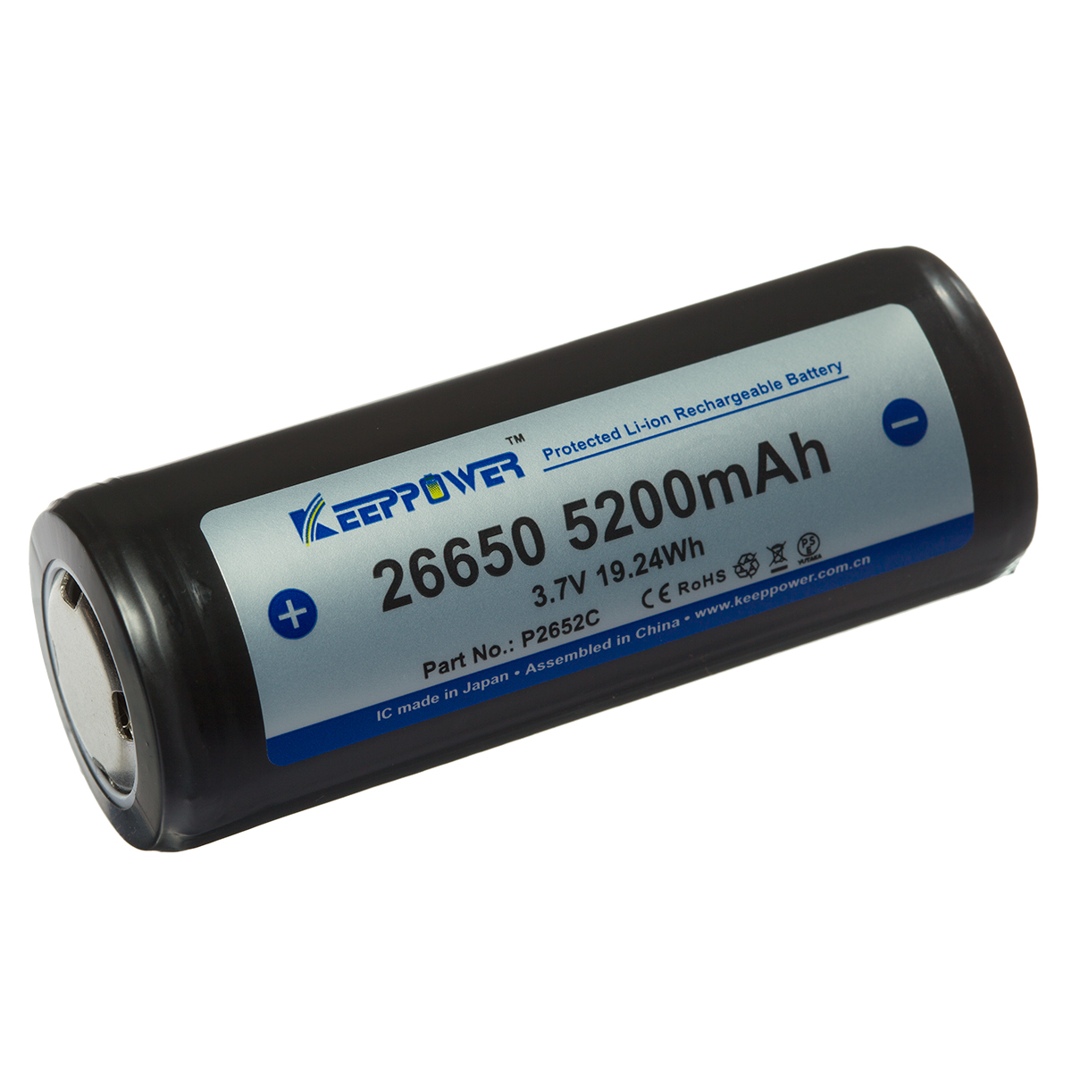4 Batterie Xtar 26650 3.6V Li-ion 5200mAh avec protection BUTTON TOP